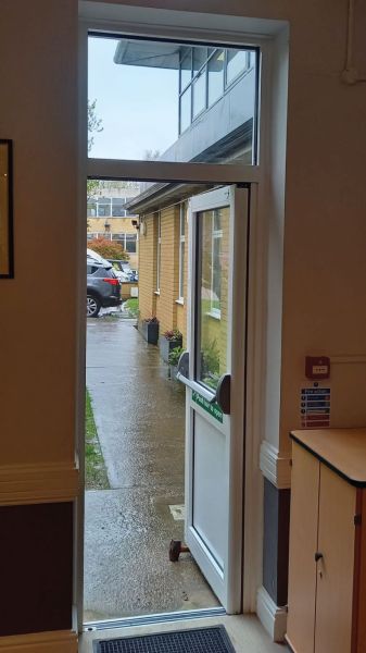 New aluminium door installation