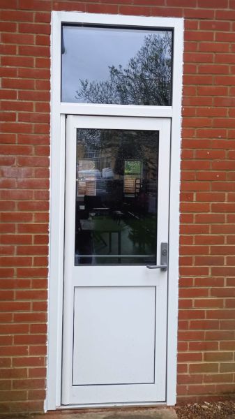 New aluminium door installation