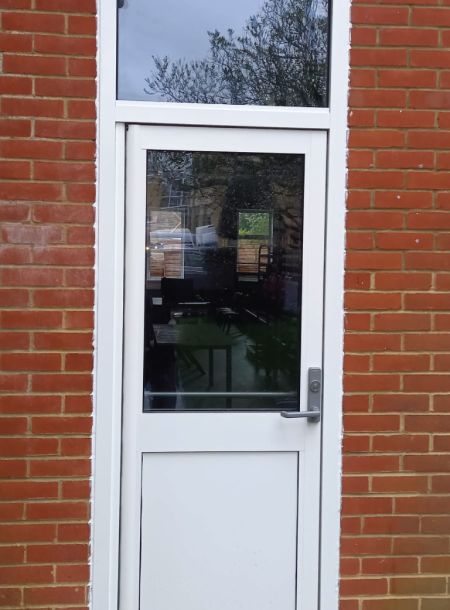 New aluminium door installation