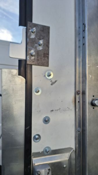 fitted 2 Kryptonite hasps with 2 Federal shackless padlocks keyed alike