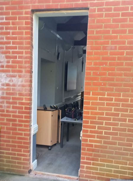 New aluminium door installation