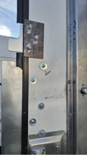 fitted 2 Kryptonite hasps with 2 Federal shackless padlocks keyed alike