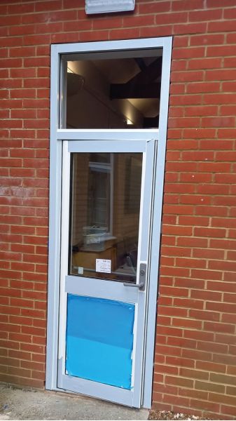 New aluminium door installation
