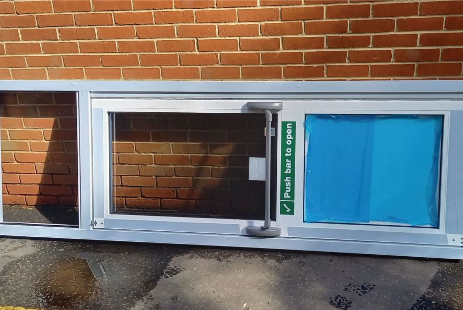 New aluminium door installation