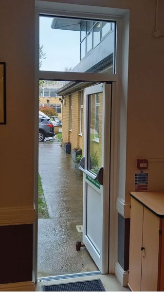 New aluminium door installation